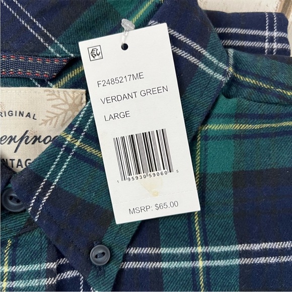 Weatherproof Vintage Flannel Plaid Men’s Shirt Large Long Sleeve Holiday Tartan - Picture 5 of 6